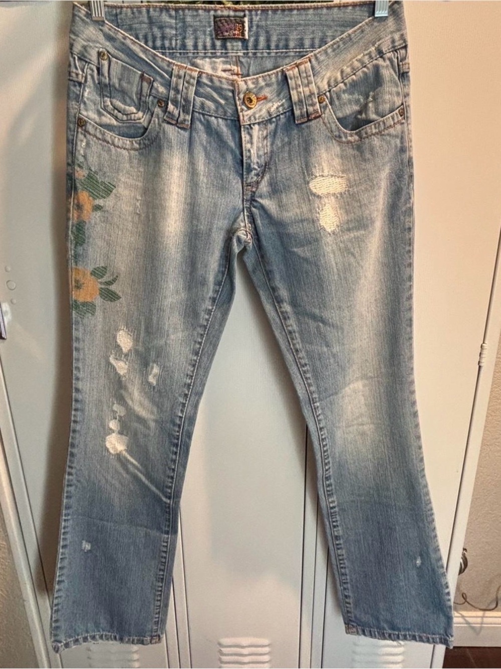 Sicko19 size 12 Y2K low rise embellished floral embellished vintage rare flare